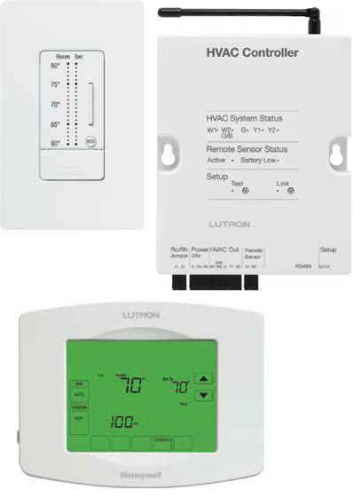 Lutron LR-HVAC-PKG-WH Electric HVAC Controller And Temperature