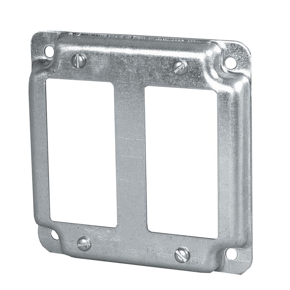 ABB BC8368 2-GFCI Receptacle 1/2 Raised IBERVILLE Square Box Surface Cover,  Steel
