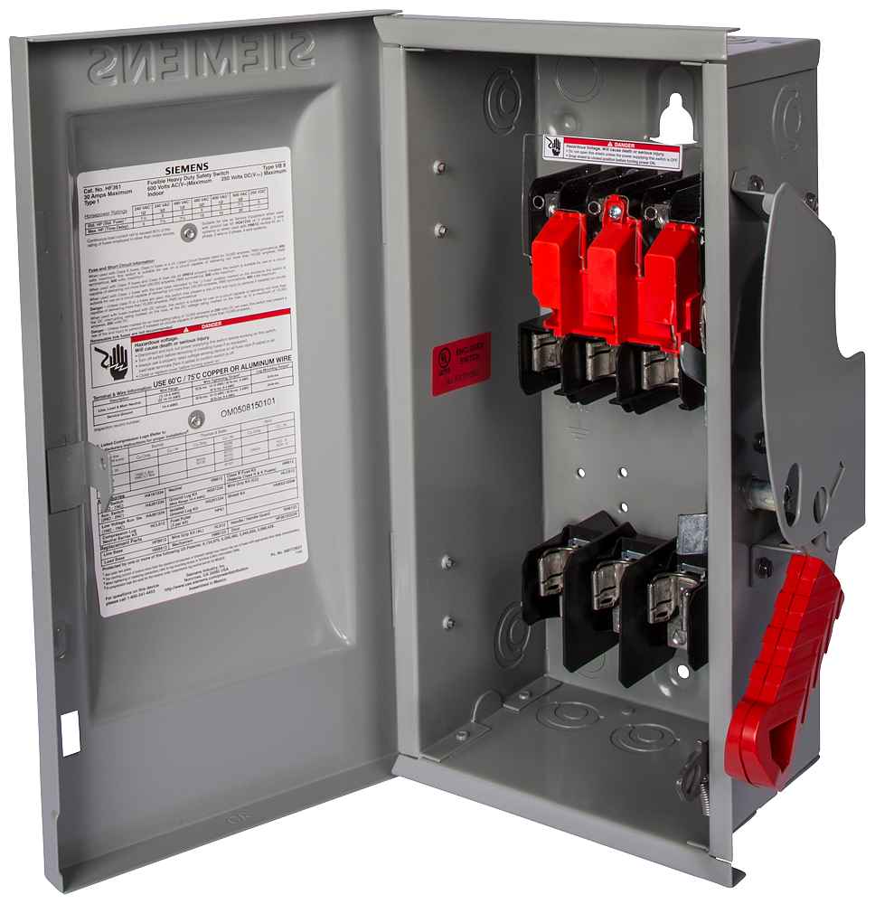 SIEMENS CANADA HFC223NR 100Amp 240V Siemens 2-Poles 3-Wires Heavy Duty  Safety Switch, Fusible, Oversized 60A, Type 3R