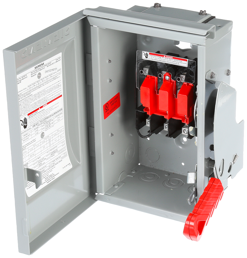 SIEMENS CANADA HNFC362R 60Amp 600V Siemens 3-Poles 3-Wires Heavy Duty  Safety Switch, Non-Fusible, Type 3R