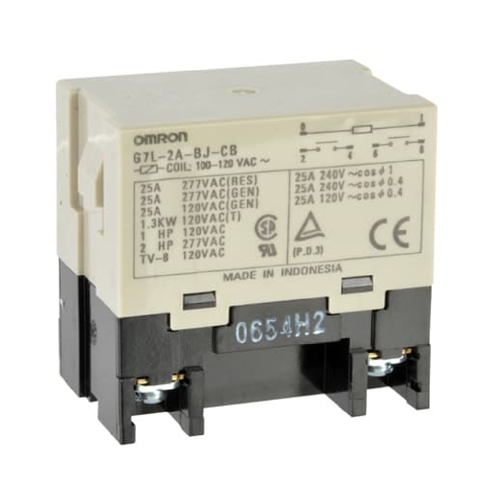 ELECTRO SONIC G7L2ABUBJCBAC100/120 25Amp 120V Omron Electronics General  Purpose Relay DPST NO QC