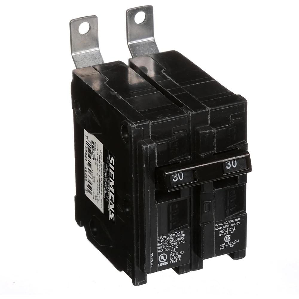 SIEMENS CANADA B230 30Amp 2-Pole 120/240V 10kA Type BL Bolt-On Molded Case  Circuit Breaker