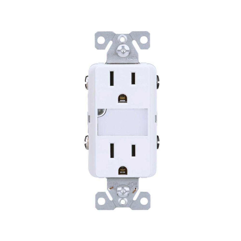 Duplex receptacle online with night light