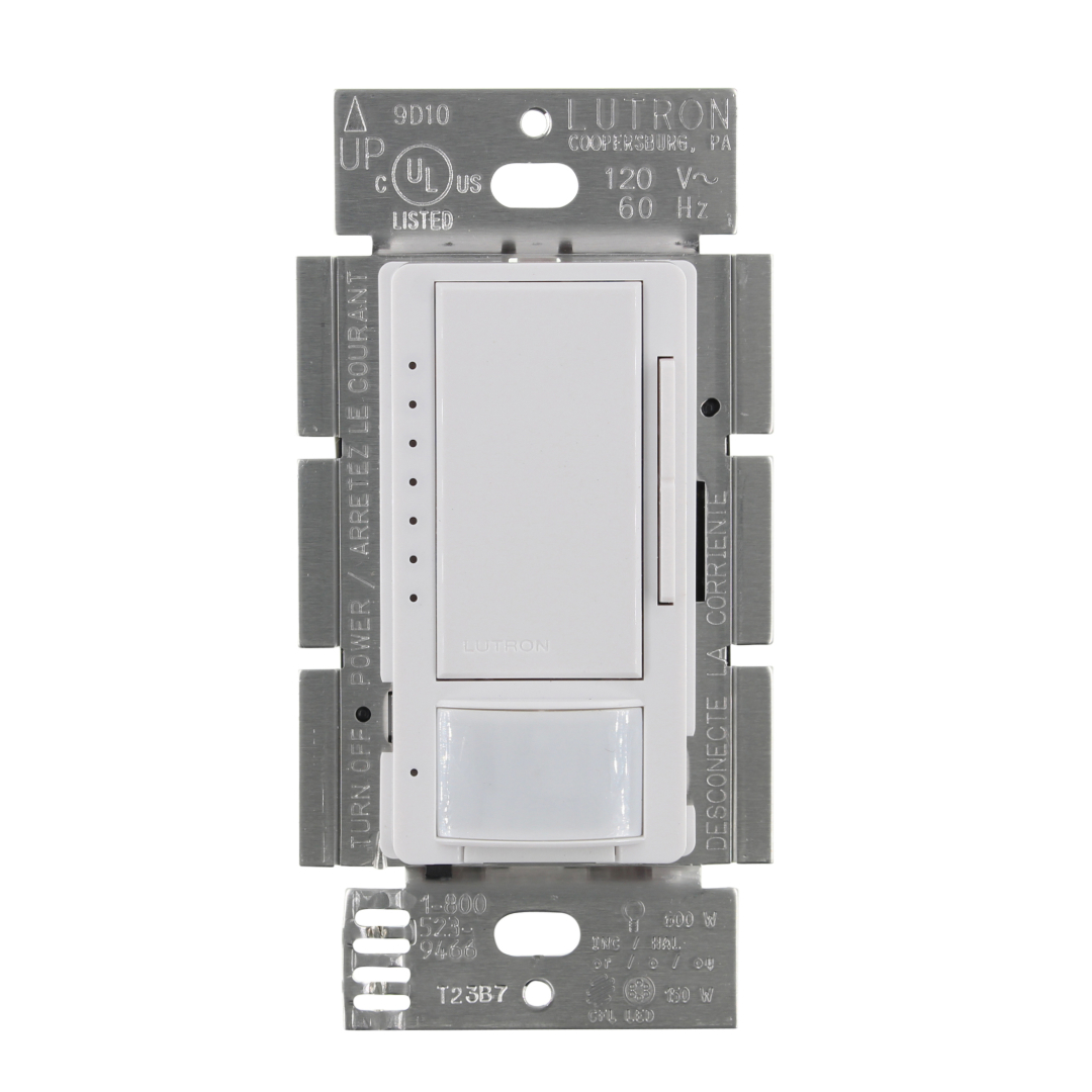 LUTRON MSCL-OP153M-WH 600W 1-Pole Maestro Occupancy Sensor C•L Dimmer ...