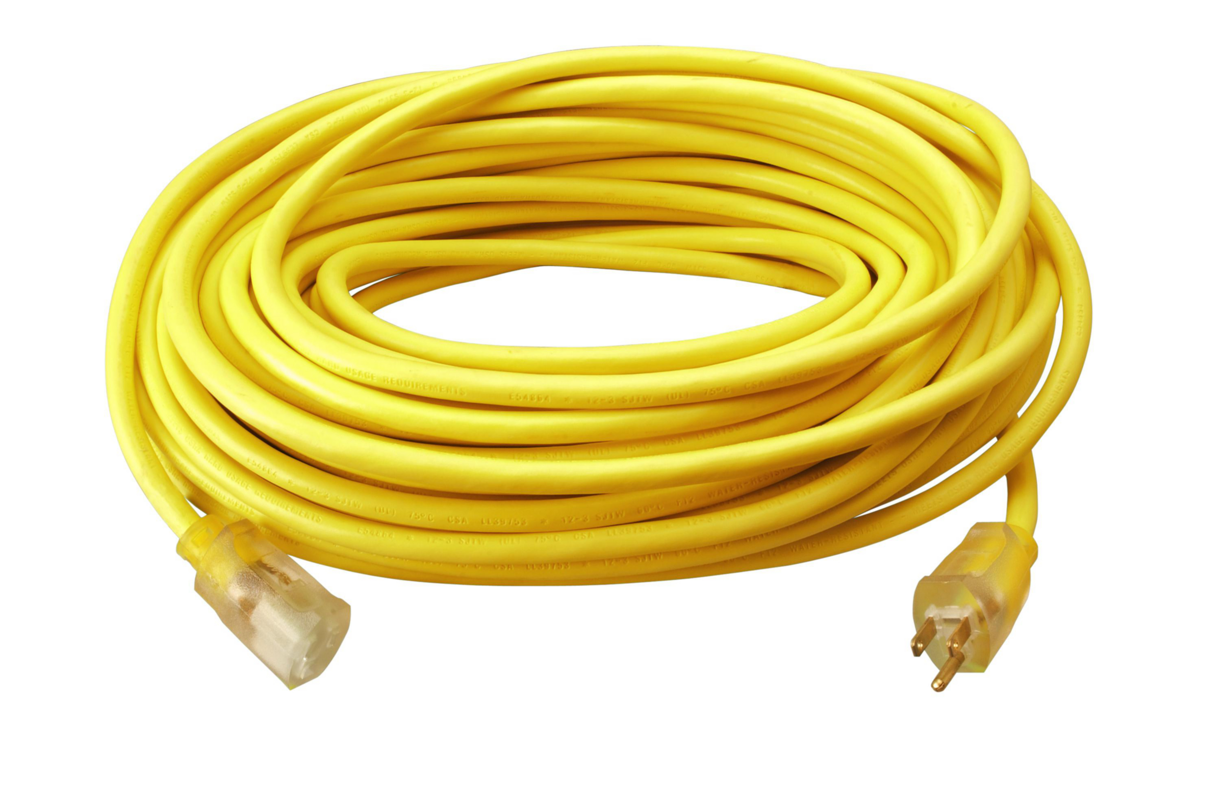 50ft 12/3 SJOOW Portable Power Cord – 300V, Outdoor, Flexible, Copper Wire, ACDC Brand